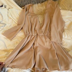 Nude lace romper